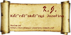 Köröskényi Jozefina névjegykártya